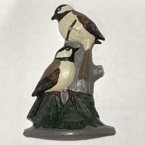 Vintage hand painted metal doorstop